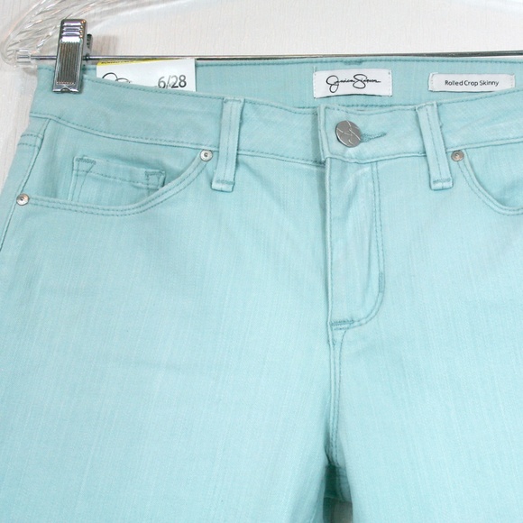 Jessica Simpson Blue Rolled Crop Skinny Jean NWT - Picture 3 of 8